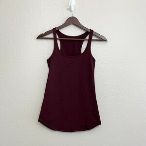 Lululemon Racerback Tank Top Size 2 Women's Dark Red Sleeveless Athletic